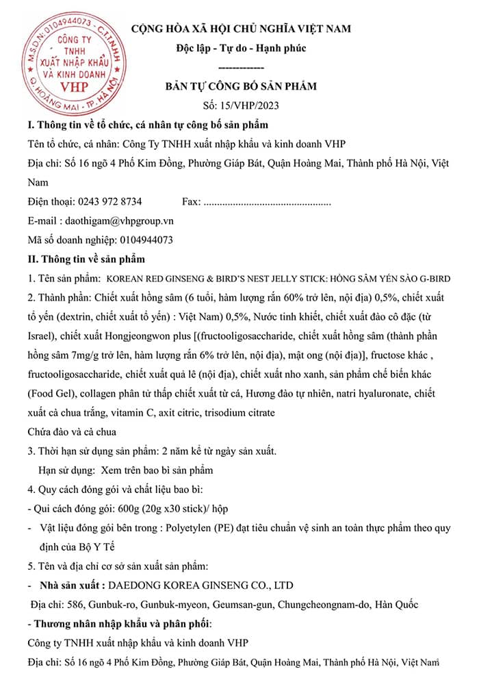 Hồng Sâm Yến Sào G-BIRD – (20g x 30 Stick Dạng Thạch) 4 hồng sâm yến sào G-BIRD công bố deadong
